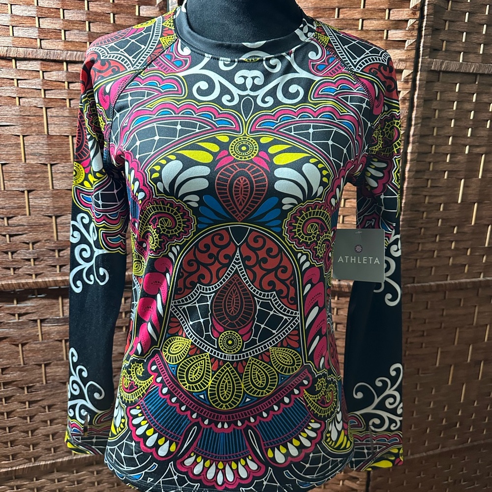 Athleta Women's Colorful Mandala Long Sleeve Top
